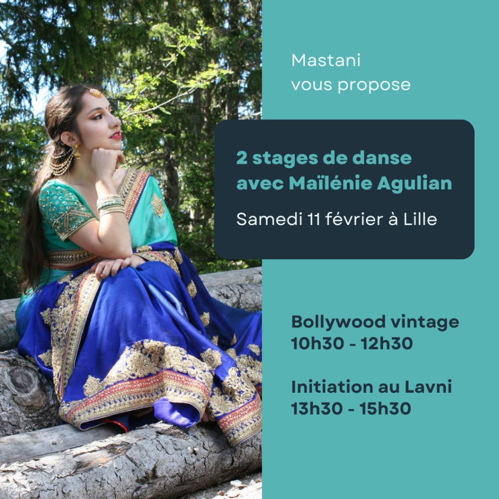 stages de danse Bollywood vintage et initiation au Lavni le samedi 11 février avec Maïlénie Agulian